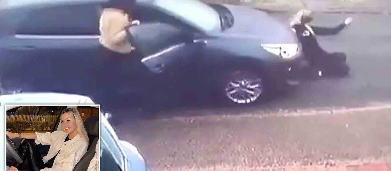 Γλίστρησε την ώρα που πήγε να μπει στο αυτοκίνητο της φίλης της και παραλίγο να την πατήσει (βίντεο)